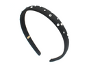 Thin Satin Headband w/Crystals