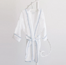 White w/ Blue Pinstripe Kids Robe