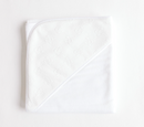 White Jacquard Bows Hooded Towel
