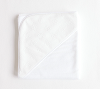 White Jacquard Bows Hooded Towel