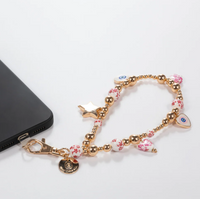Petal Pop - Gold & Blush Phone Charm