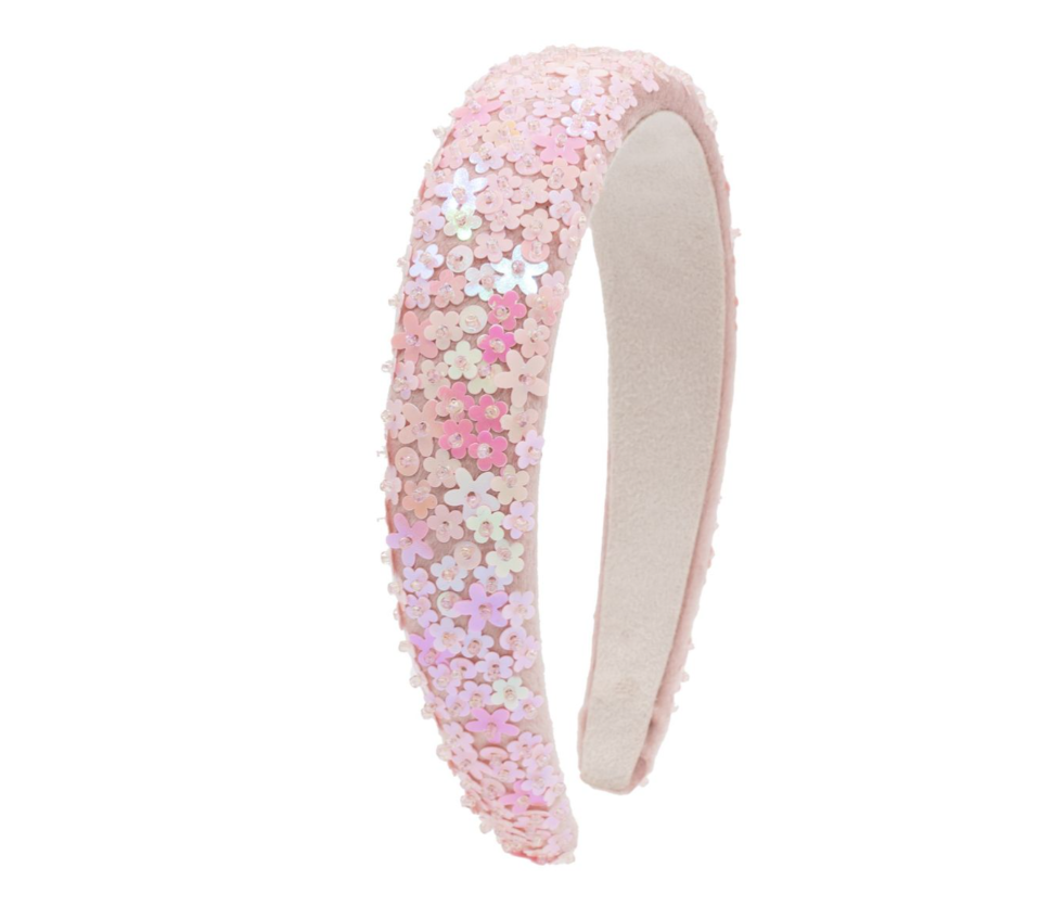 Pink Flat Sequin Flower Headband