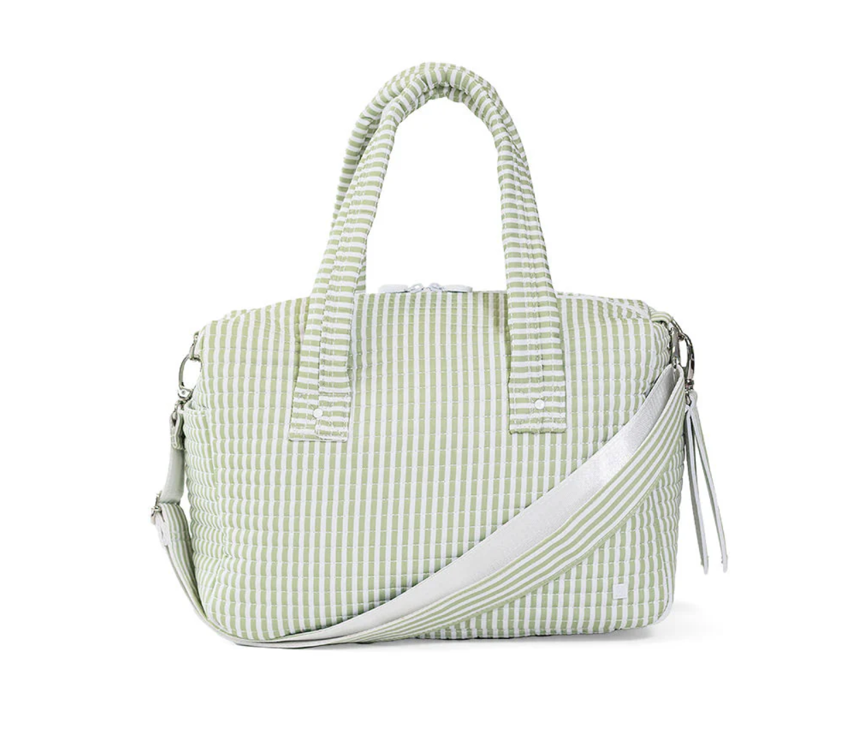 Quilted Pimlico Stripe Sage Stroller Bag
