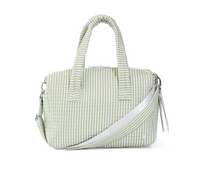 Quilted Pimlico Stripe Sage Stroller Bag