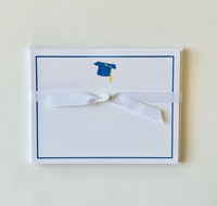 Grad Cap Blue Motif Stationery
