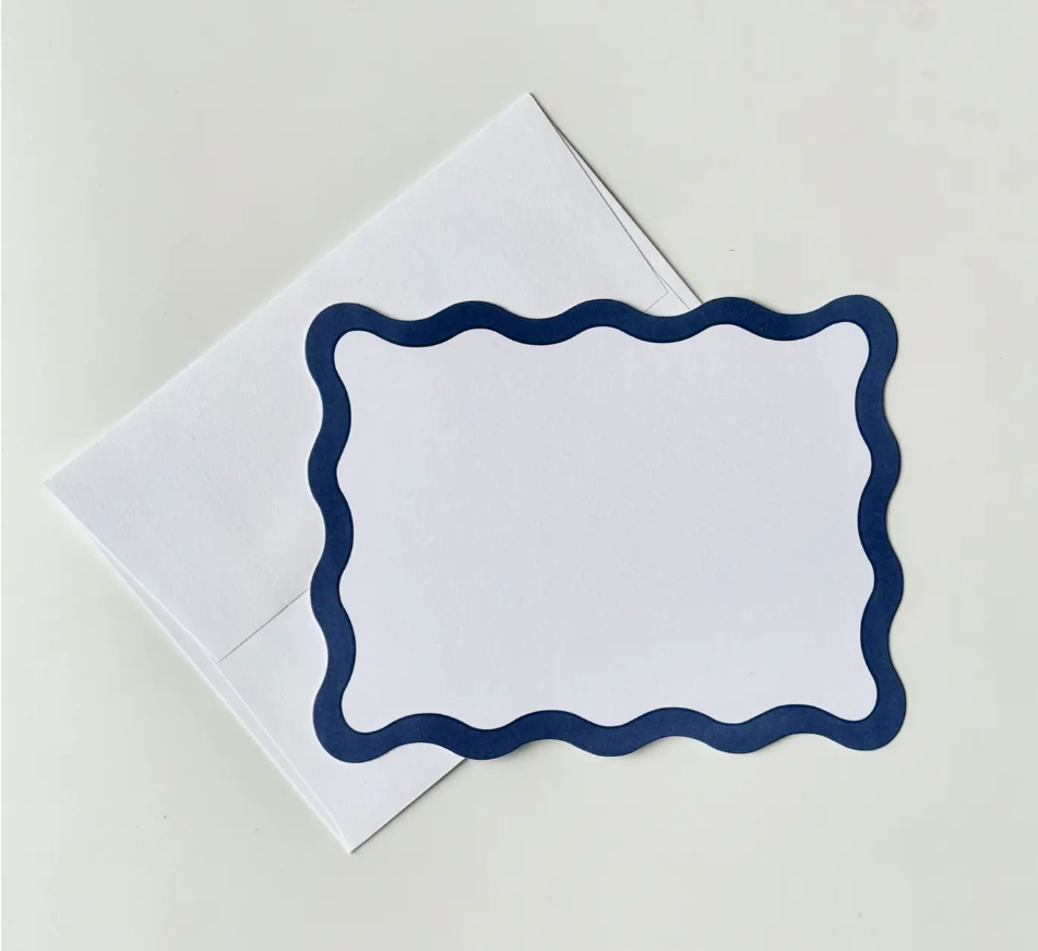 Wavy Navy Motif Stationery