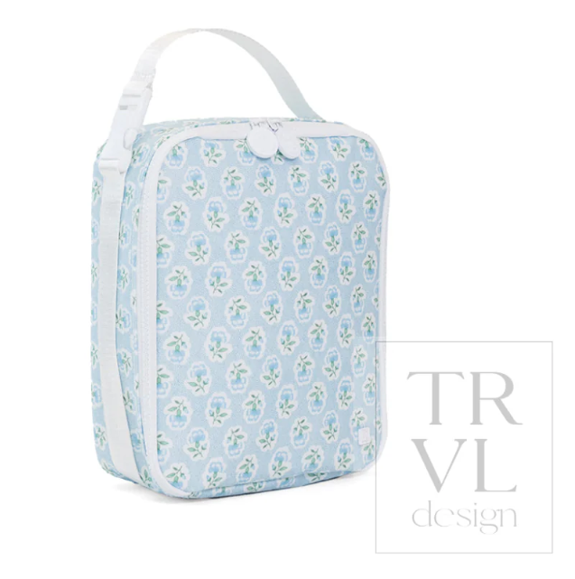 Petite Fleur Blue Square Lunchbox