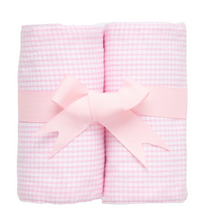 Small Check Pink Burp Cloth Set