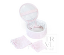 Quilted Pimlico Stripe Pink Jewel Round