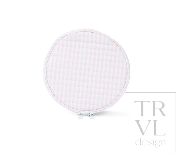 Quilted Pimlico Stripe Pink Jewel Round