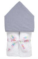 Small Navy Check Everykid Hooded Towel