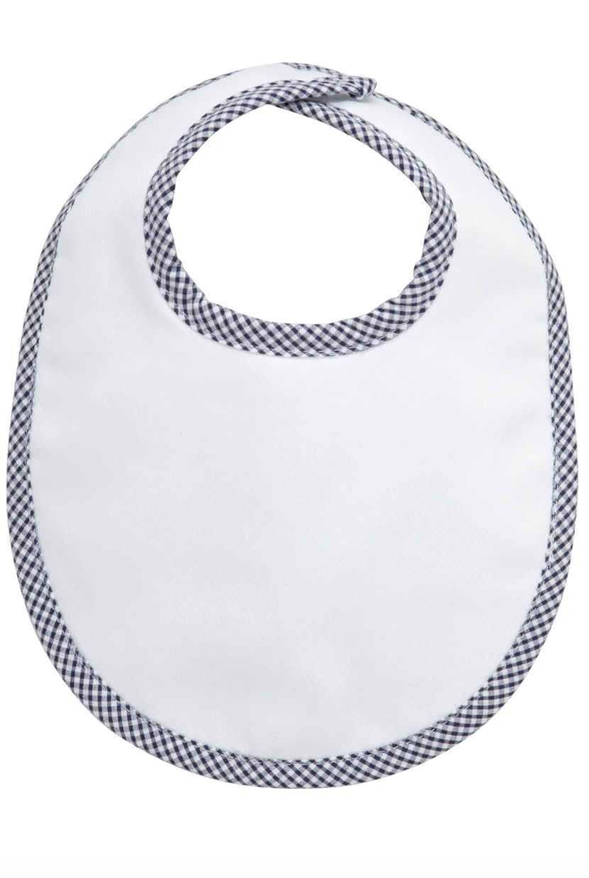 Navy Check Basic Bib