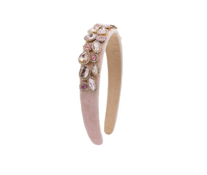 Pink Velvet Fully Jeweled Headband