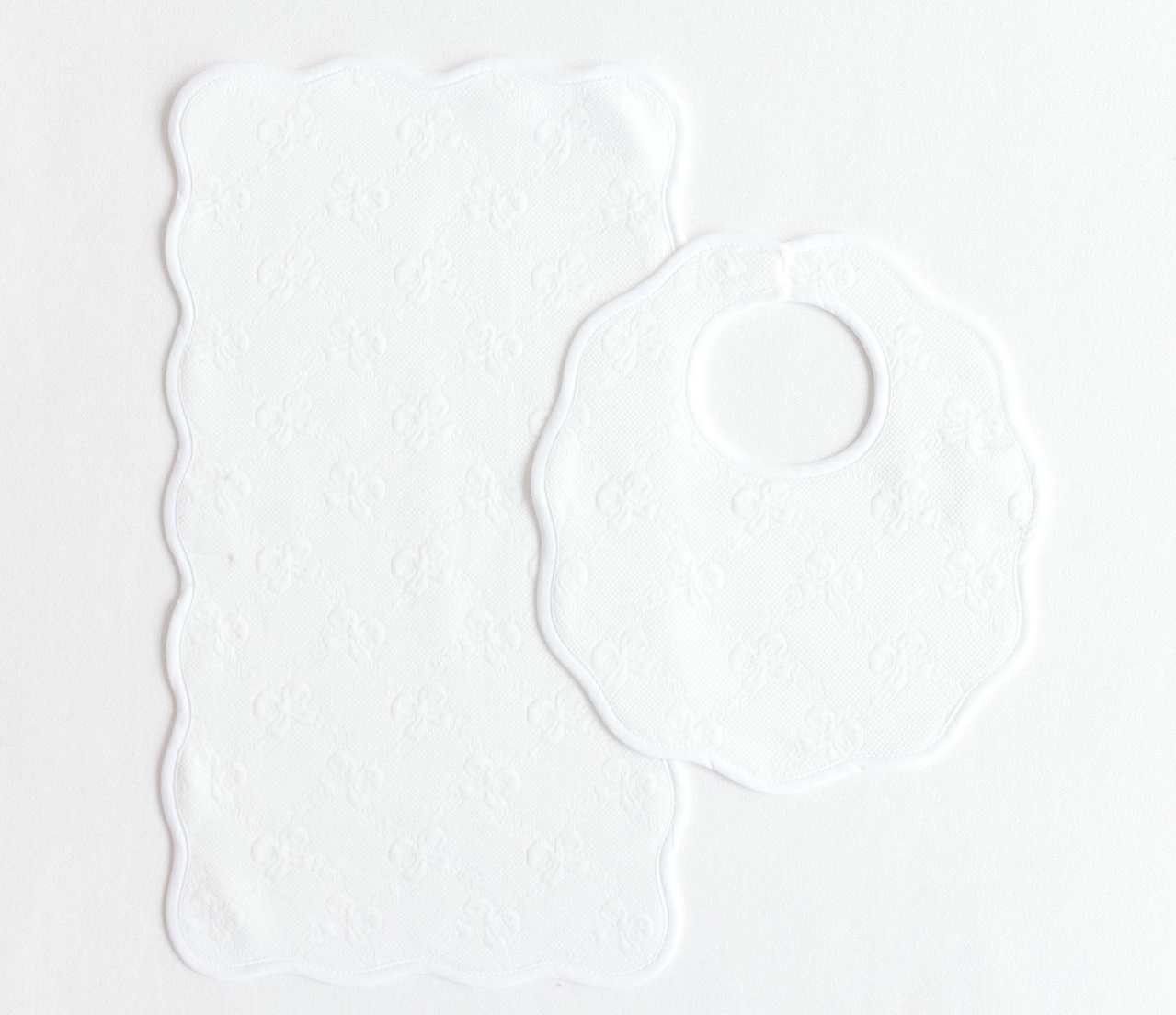 Jacquard Bows Bib & Burp Set