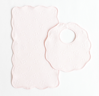 Jacquard Bows Bib & Burp Set