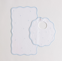 Embroidered Dots Bib & Burp Set