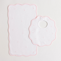 Embroidered Dots Bib & Burp Set