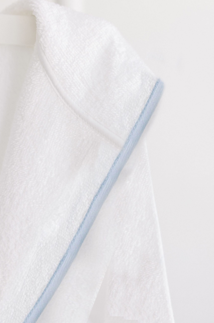 White w/ Blue Pinstripe Kids Robe