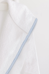 White w/ Blue Pinstripe Kids Robe