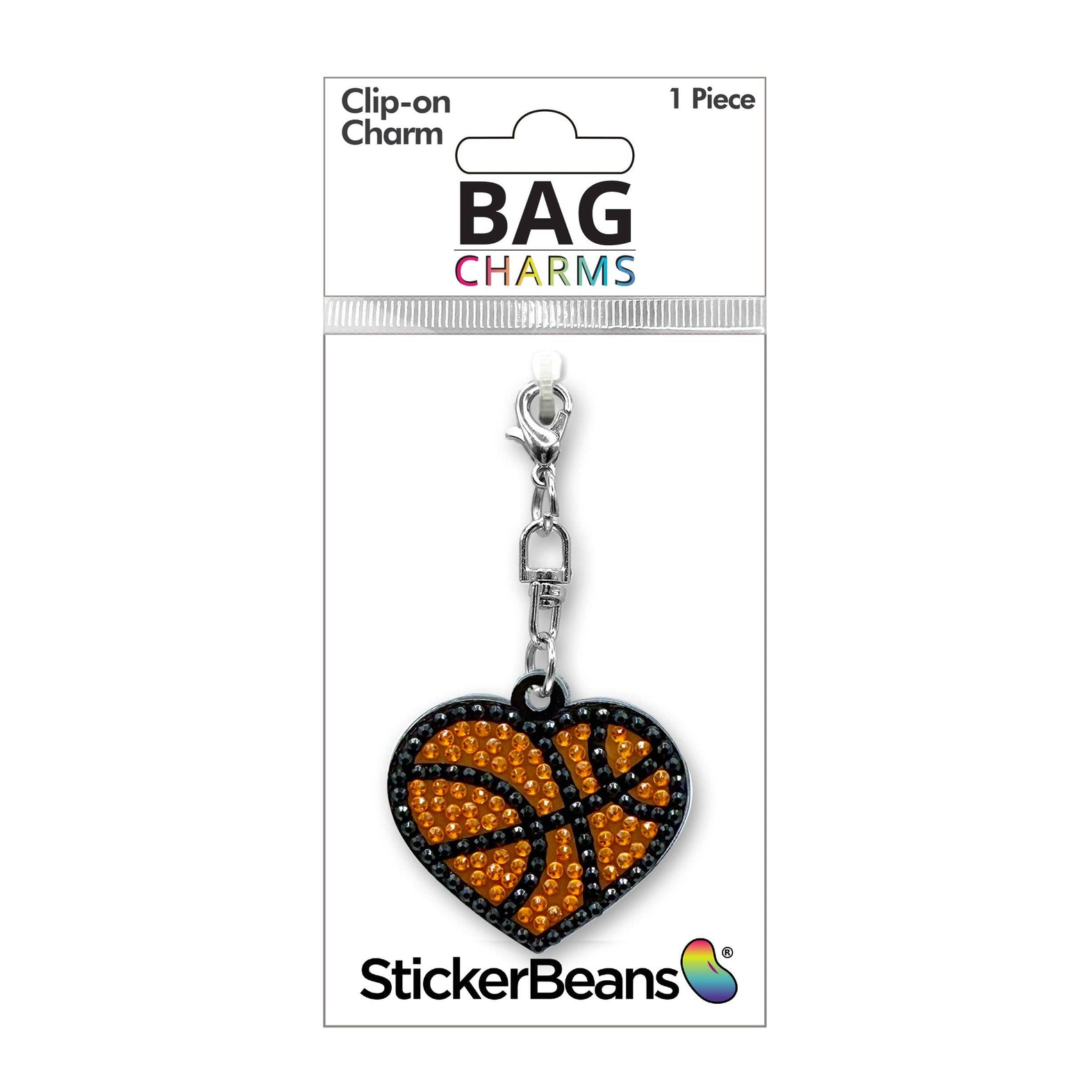 Basketball Rhinestone Bag Charm