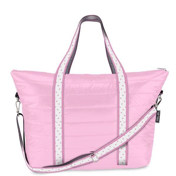Pink Puffer Tote Heart Strap