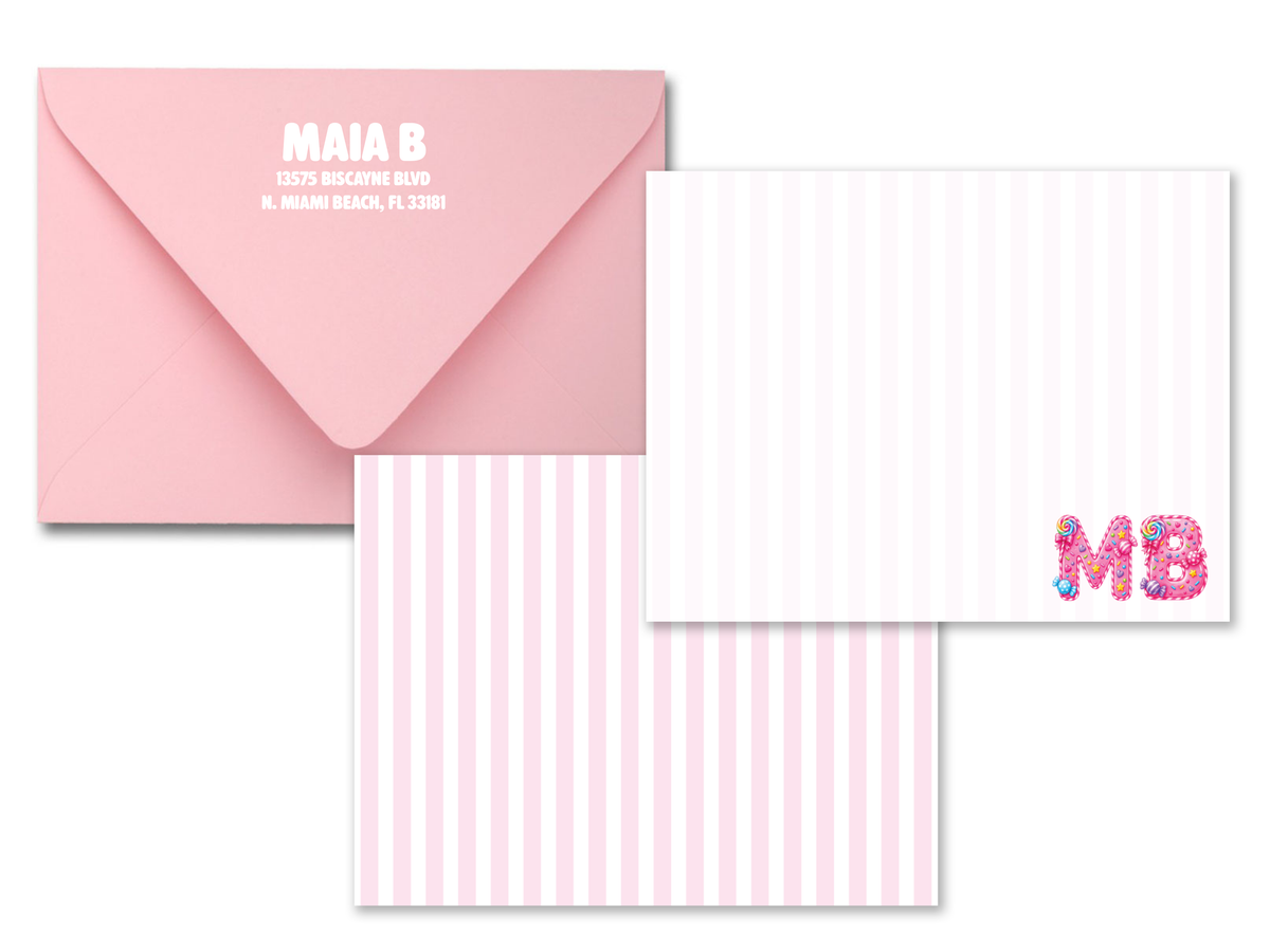 Candy Initials Personalized Stationery