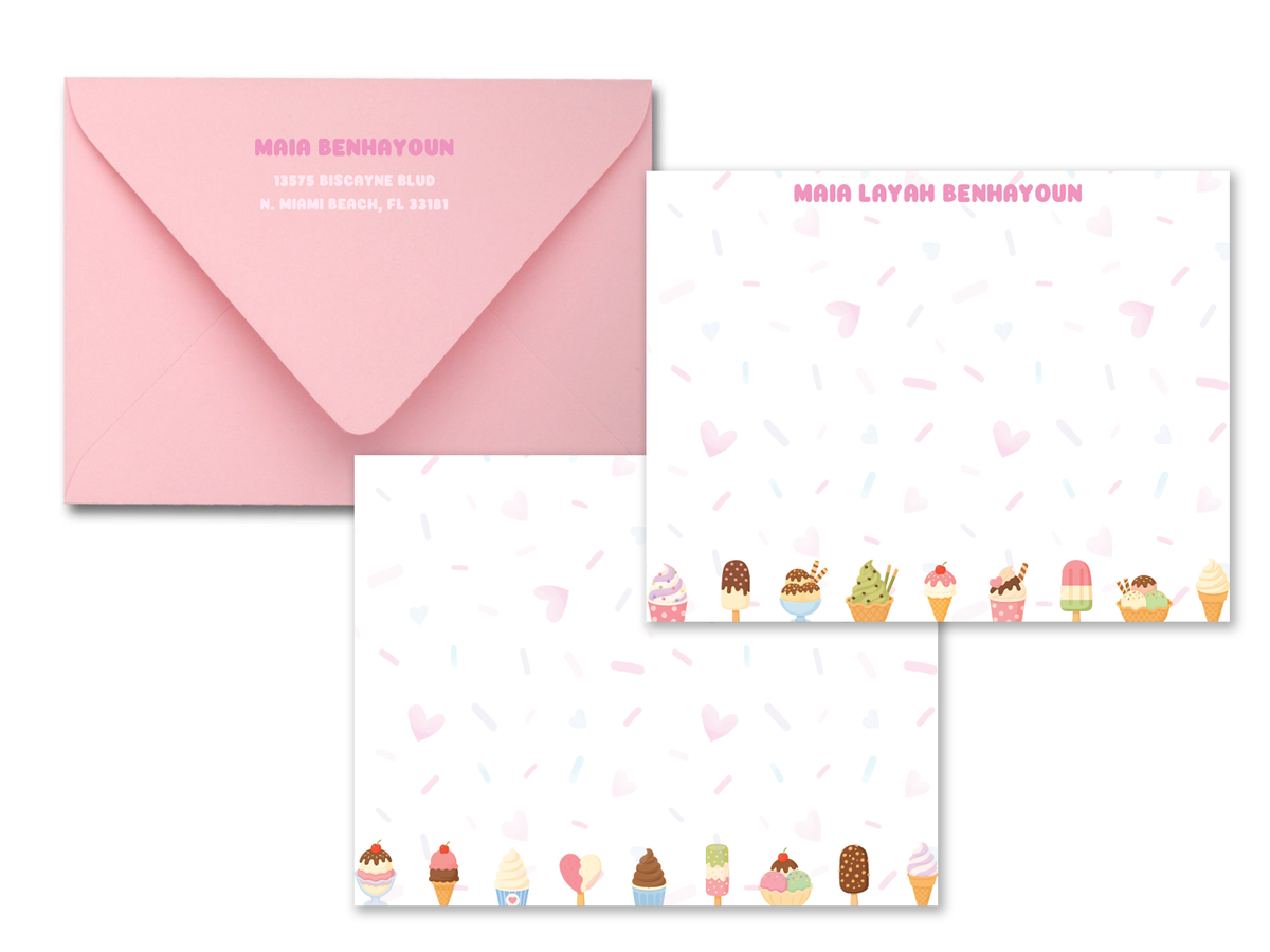 Ice Cream Social Personalized Stationery