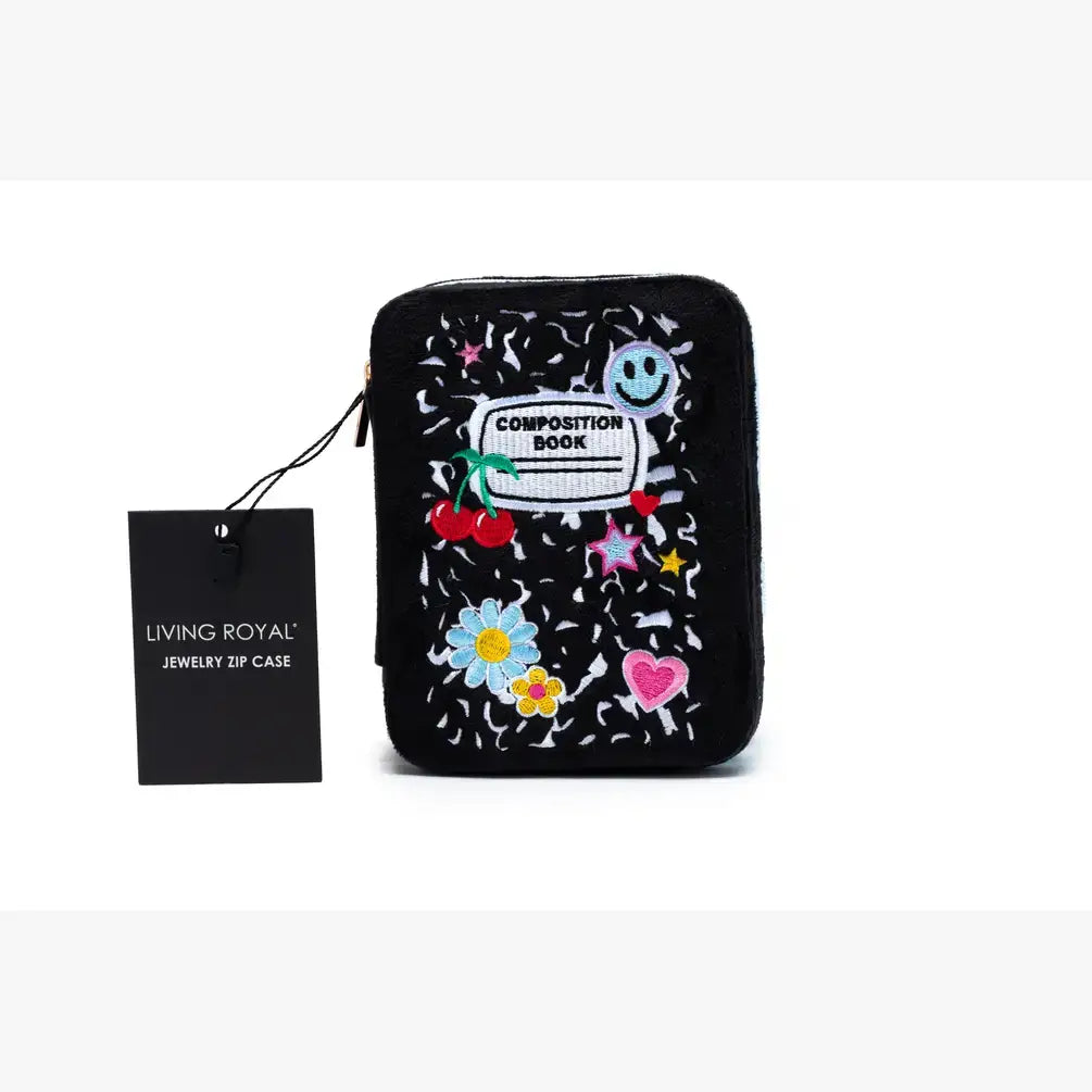 Velvet Jewelry Zip Case / Organizer - Notebook - Black