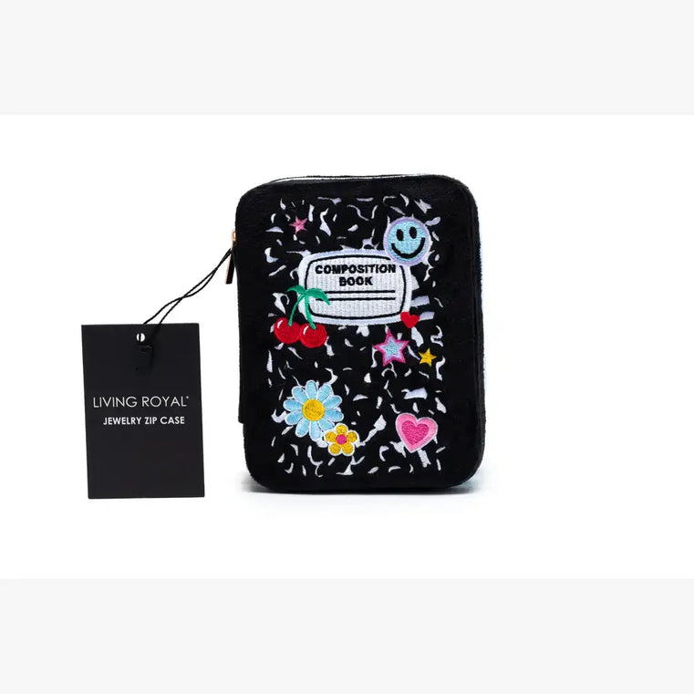 Velvet Jewelry Zip Case / Organizer - Notebook - Black