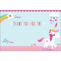 Unicorn/Rainbow Thank You Postcards
