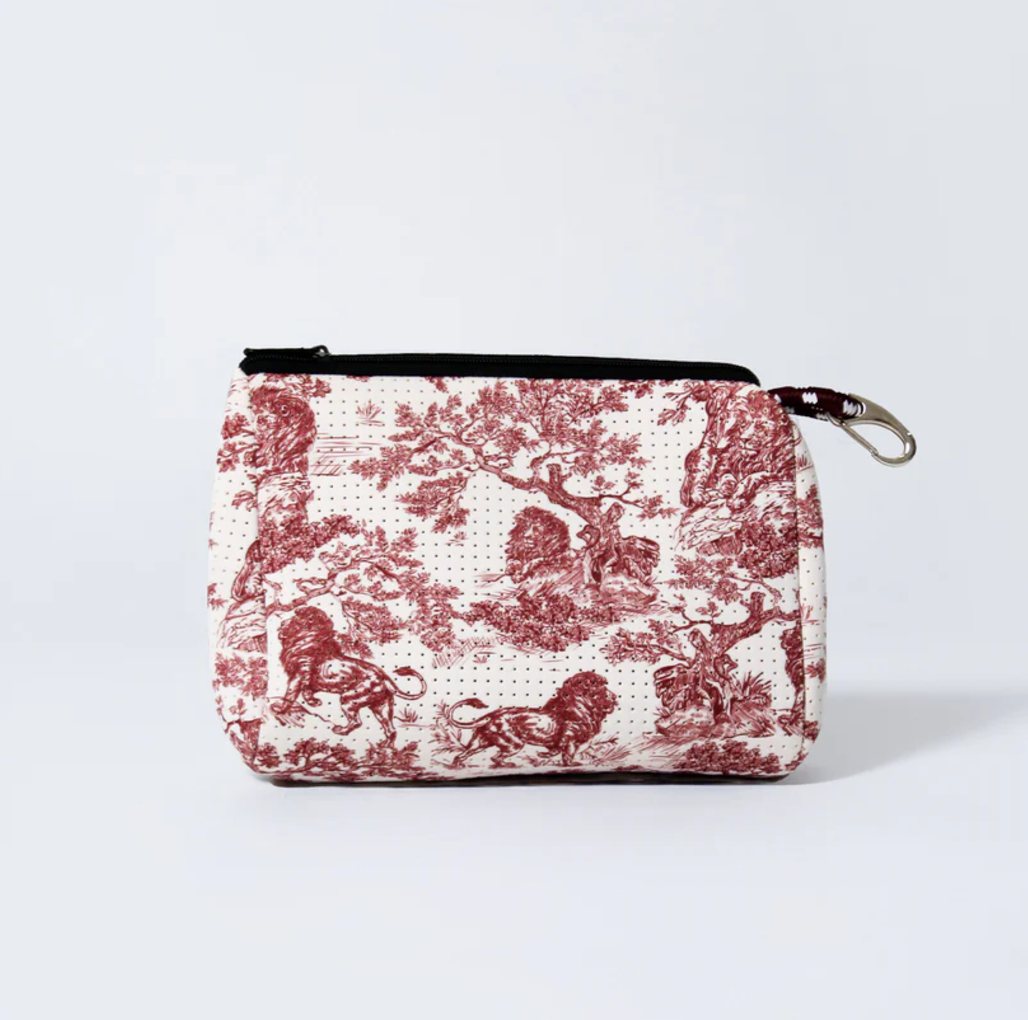 Lion Toile Essentials Pouch