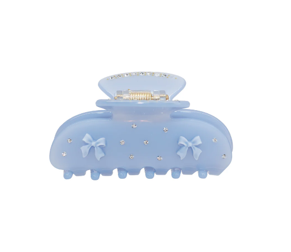 Blue Ribbon Sweetheart Hair Clip