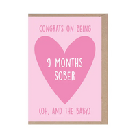 Congrats 9 Months Sober Greeting Card