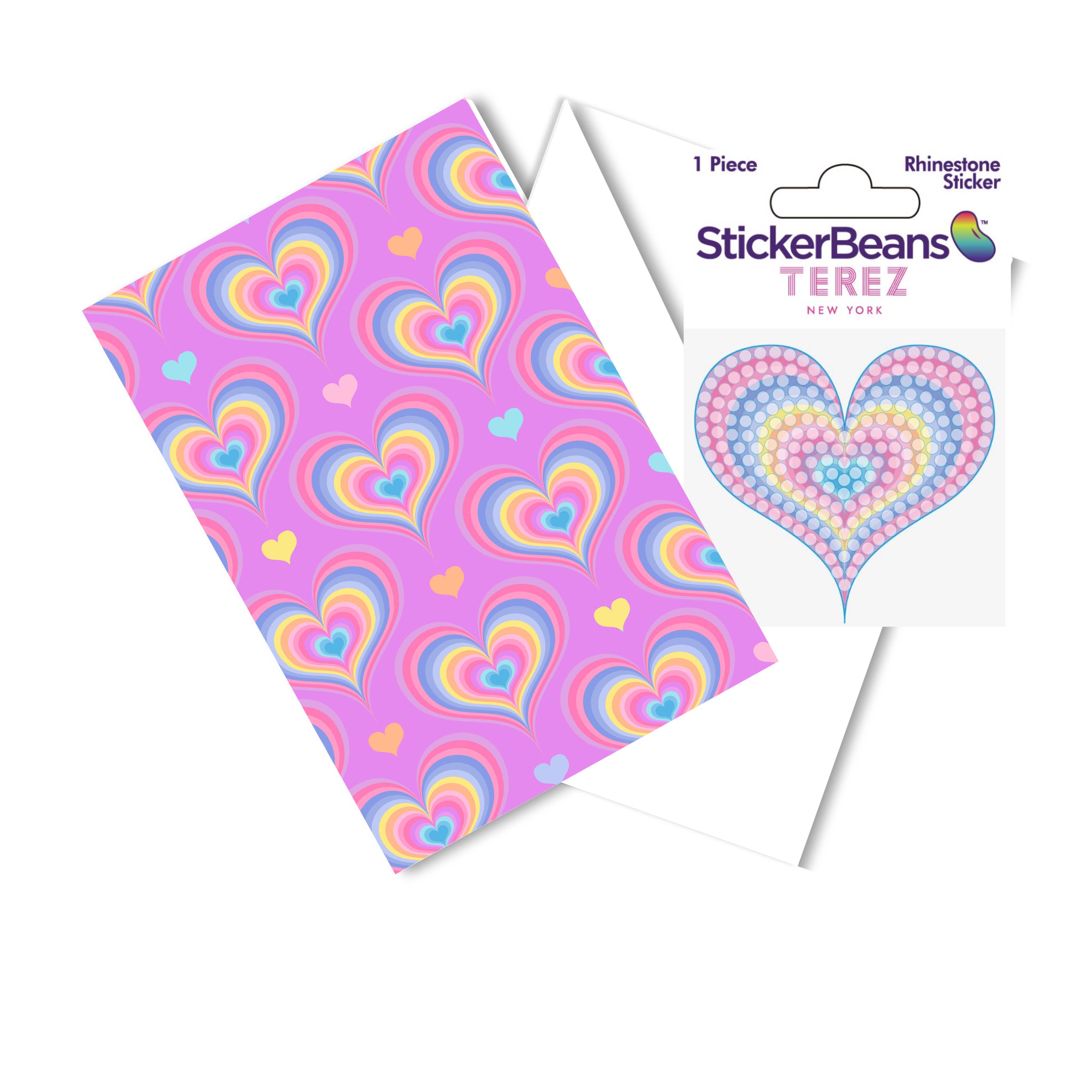 TEREZ GROOVY HEART Greeting Card StickerBeans