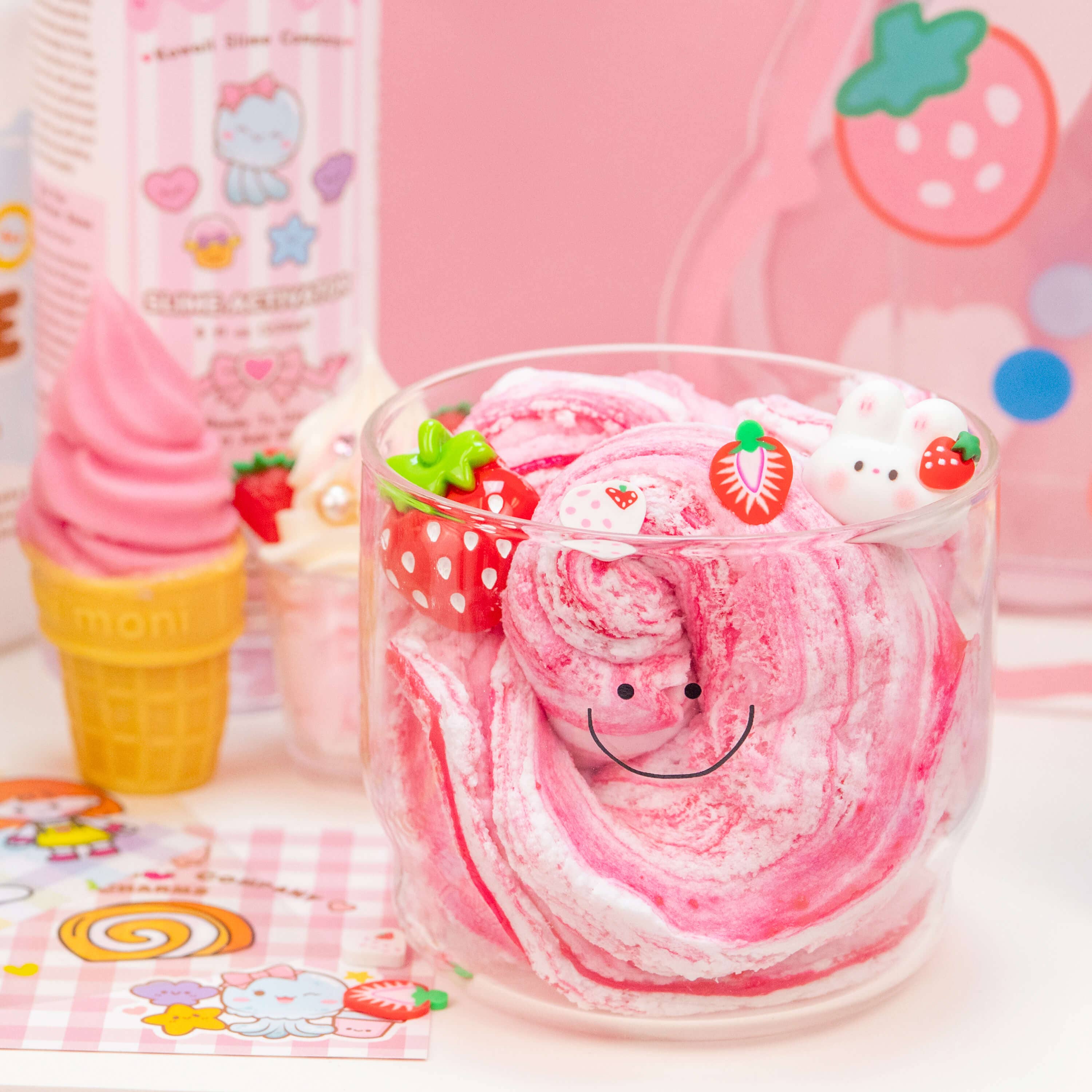 Straw-Bunny Sponge Cake Cloud Slime (4pcs/case)