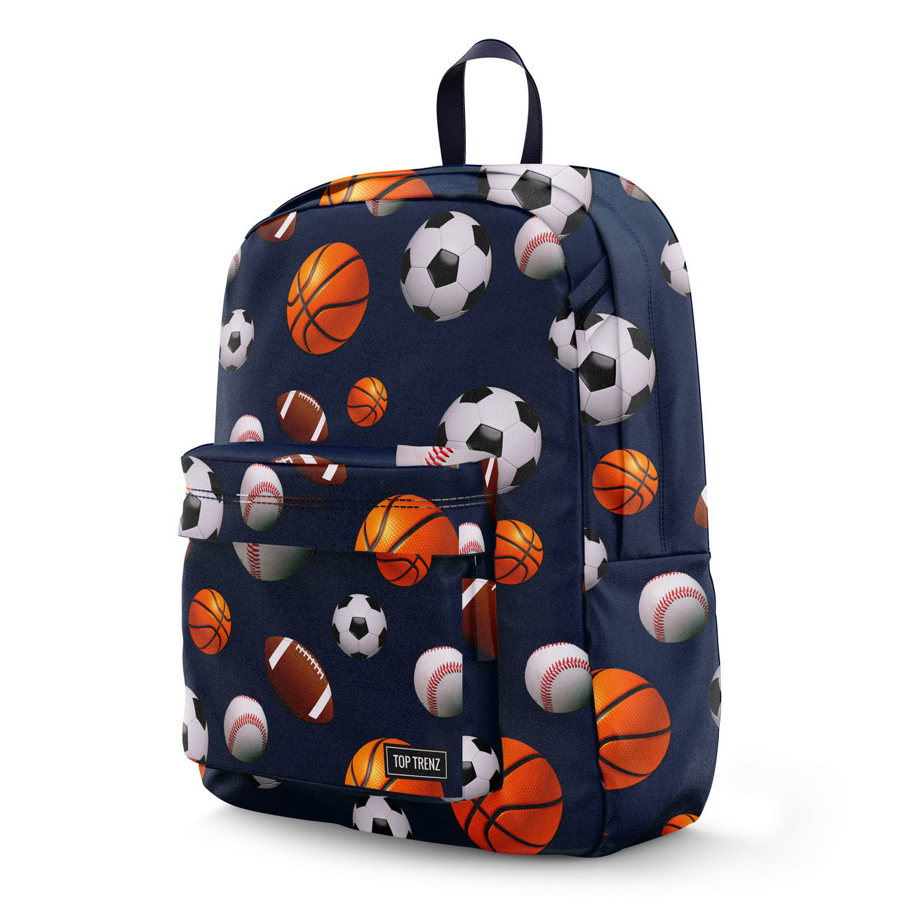 Navy Sport Canvas 2-Zipper Backpack