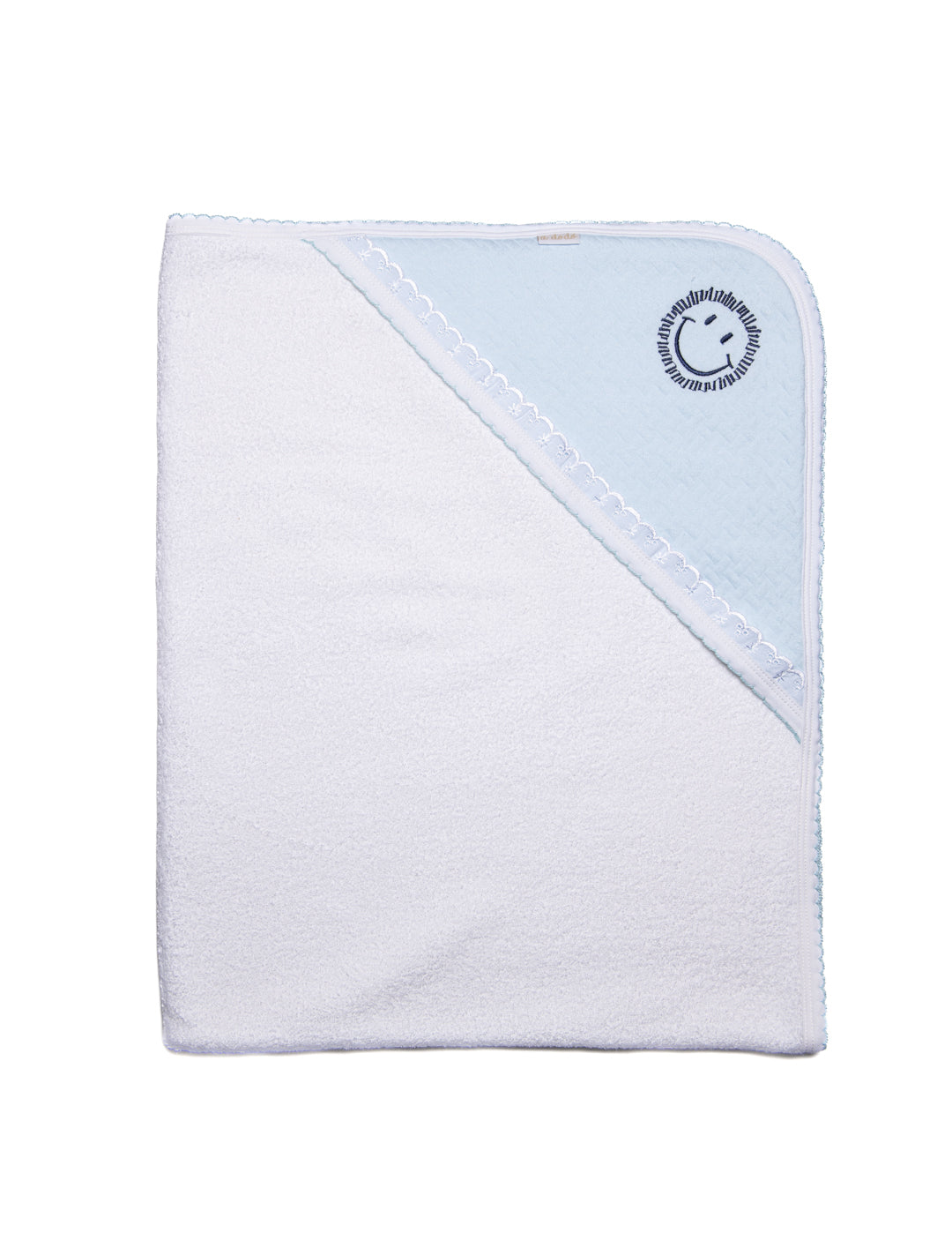 Blue Jacquard Happy Face Towel