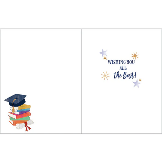 Graduation Book Stack Greeting Card