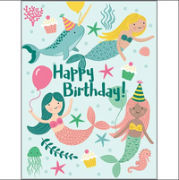 Mermaids & Balloons Greeting Card