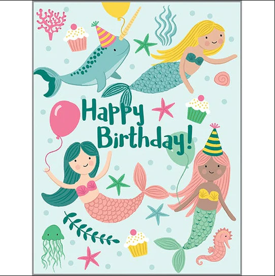 Mermaids & Balloons Greeting Card