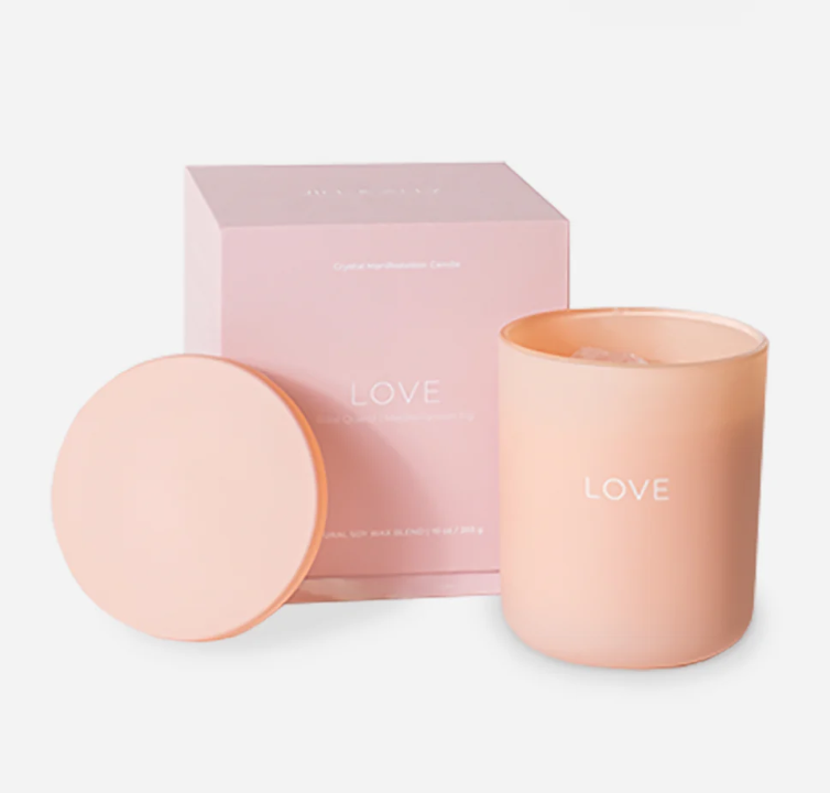Love Crystal Manifestation Candle