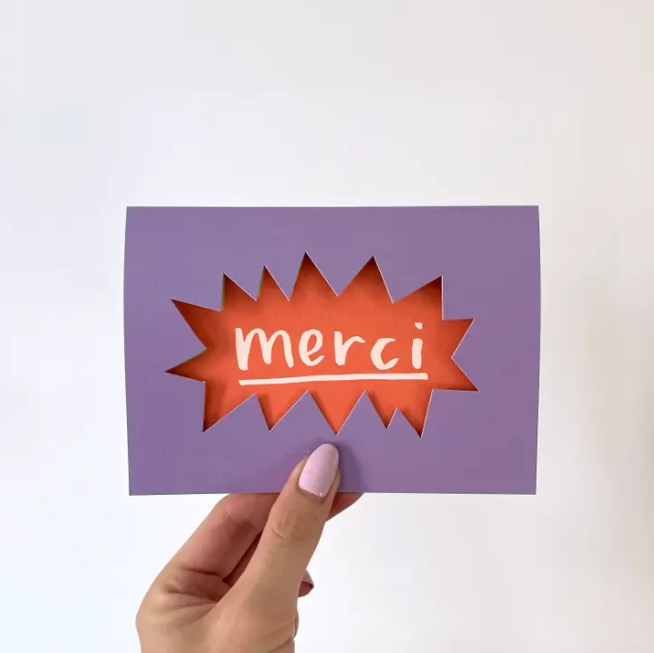 Merci Die Cut Greeting Card