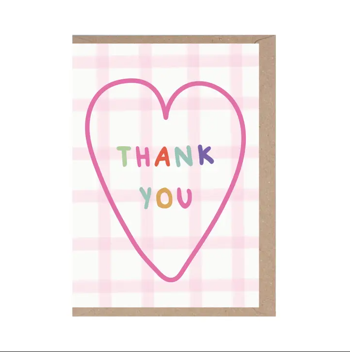Gingham Thank You Greeting Card