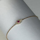 Pink Ruby Evil Eye Bracelet