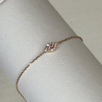 Pink Sapphire Evil Eye Bracelet