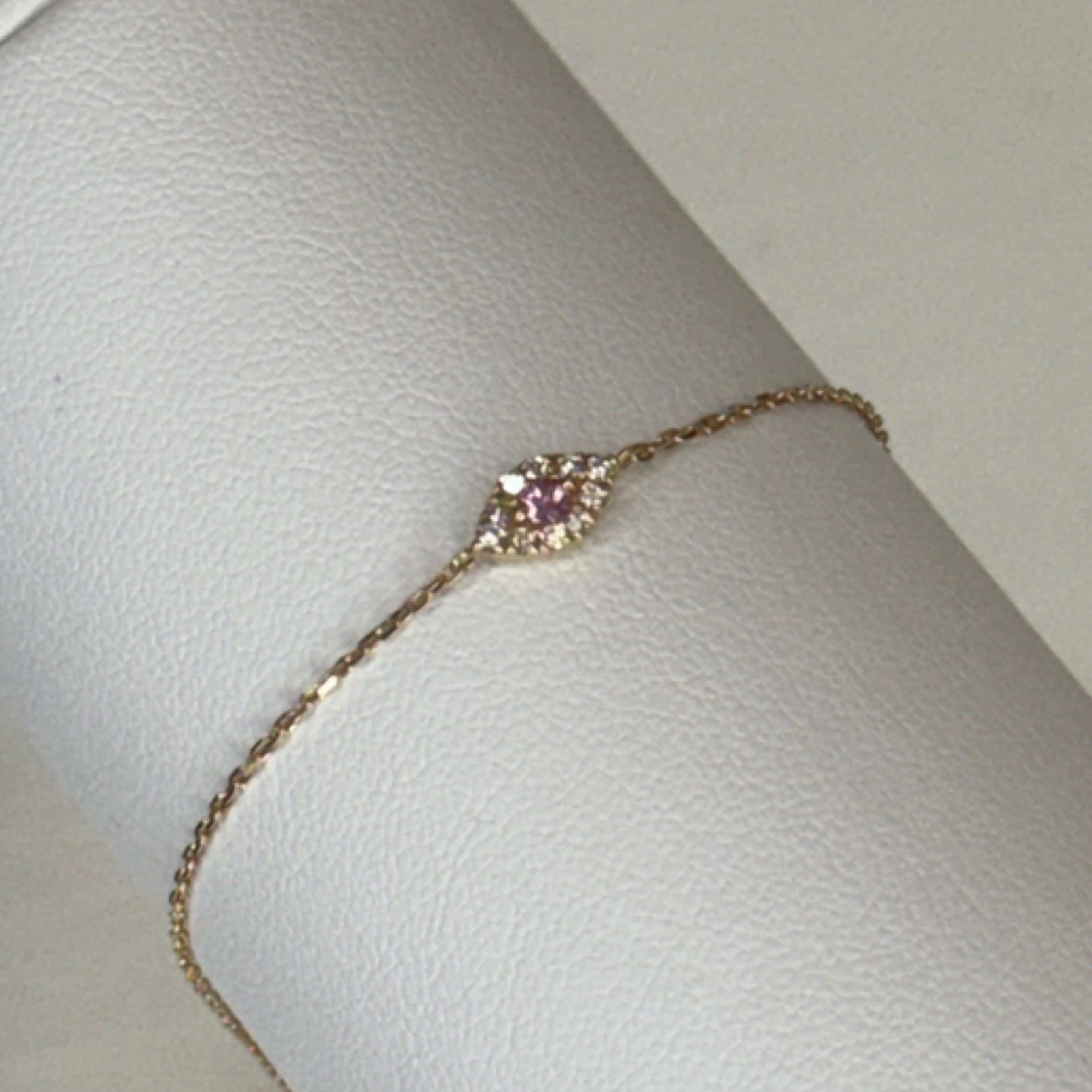Pink Sapphire Evil Eye Bracelet