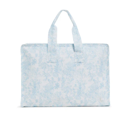 Bunny Toile Blue Overnight Tote