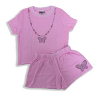 Ice Pink Fire House Shorts Set