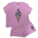 Ice Pink Fire House Shorts Set