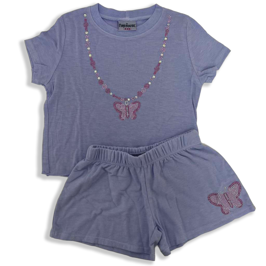 Lavender Fire House Shorts Set